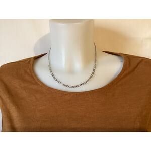 1972 NWOT Express Sterling Silver Figaro Chain for Men or Women 16" w/Extension